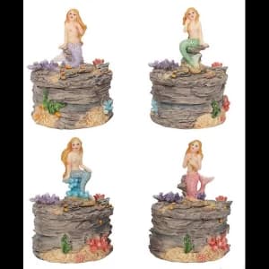 Mermaid Trinket Box Pack Of 4