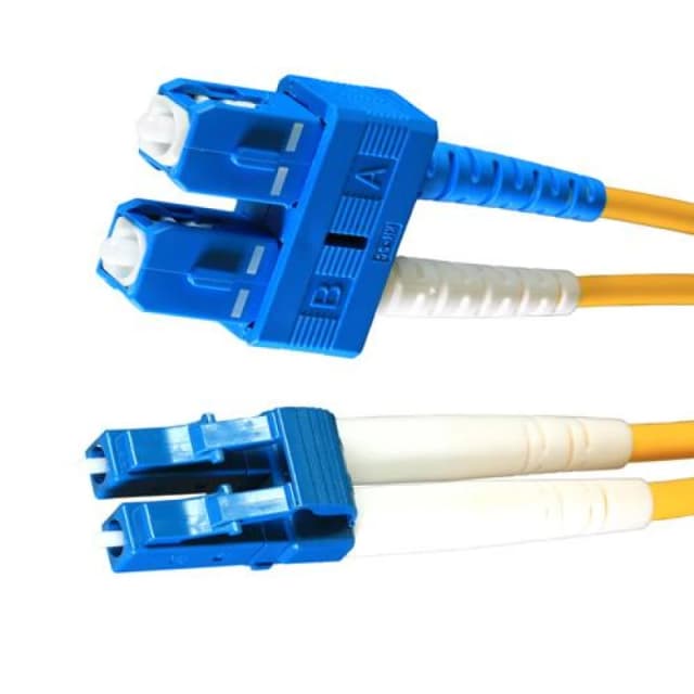 Cablenet 15m OS2 9/125 LC-SC Duplex Yellow LSOH Fibre Patch Lead