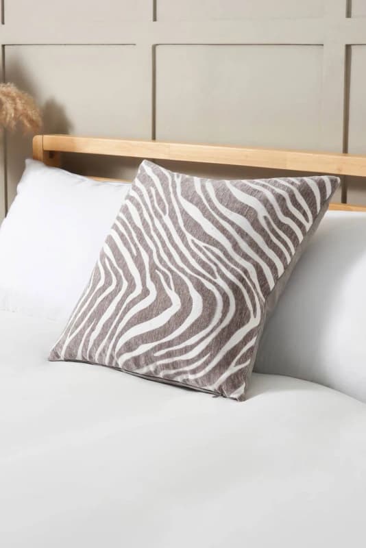 BHS Zebra Print Natural Cushion Natural Unisex