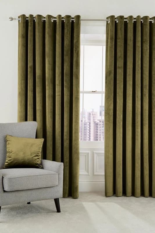 Helena Springfield Helena Springfield 'Escala' Woven Lined Curtains in Olive Size: 167cm width x 228cm drop Olive 167cm width x 228cm drop Unisex 50