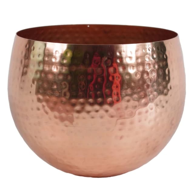 Leaf Curved Planters Hand Finished - Choice of Colours & Designs - Gold Copper Silver - Choice of Designs - 18cm / Copper