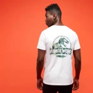 Jurassic Park Primal Leaf Print Logo T-Shirt - White - M