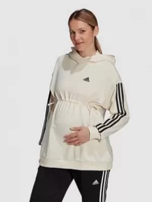 adidas Essentials Maternity Hoodie, Off White/Black Size M Women