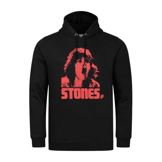 Amplified Mens Mick Photo Stones The Rolling Stones Hoodie in Black Size: XS Black Male XS