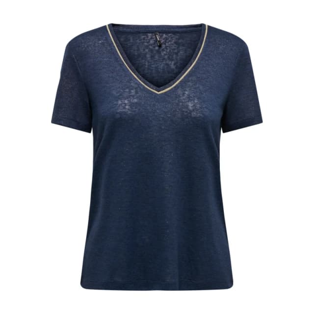 Only Womens v-neck blouse Only Onldorit Shine Jrs Bleu Female L