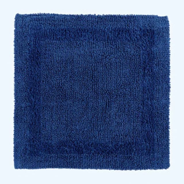 Homescapes Luxury Reversible Cotton Shower Mat - Navy Blue