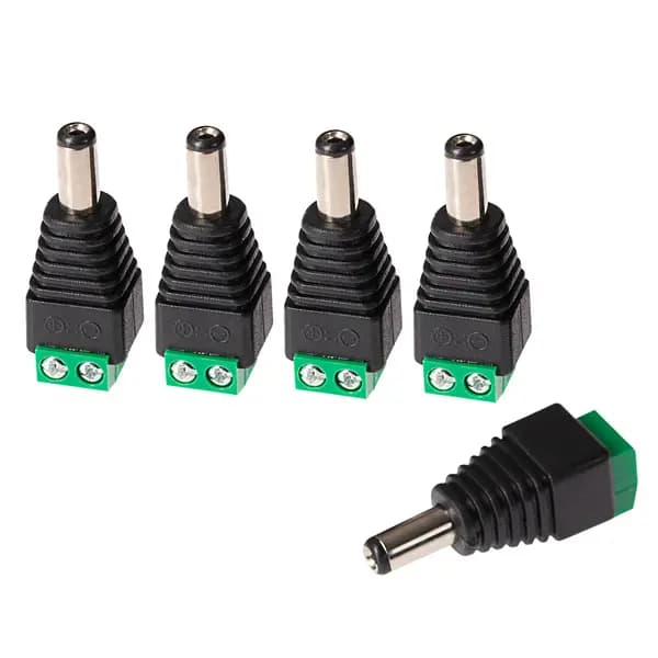 Maplin Maplin Male DC to Twin Cable to 5.5 x 2.1mm DC Power Plug for CCTV - Black, Pack of 5 986PAM