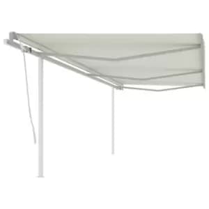 Vidaxl Manual Retractable Awning With Posts 6X3.5 M Cream