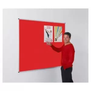 Metroplan Aluminium Framed Felt Noticeboard 1200 x 1800mm, red