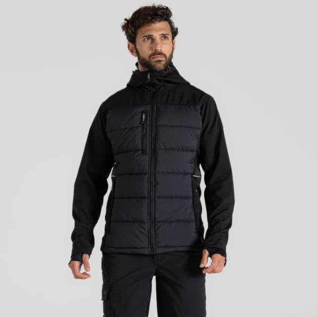 Craghoppers Craghoppers Men Cawood Stretch Insulating Microfleece Hybrid Jacket in Black Size: Small Black S Male 5063019699820
