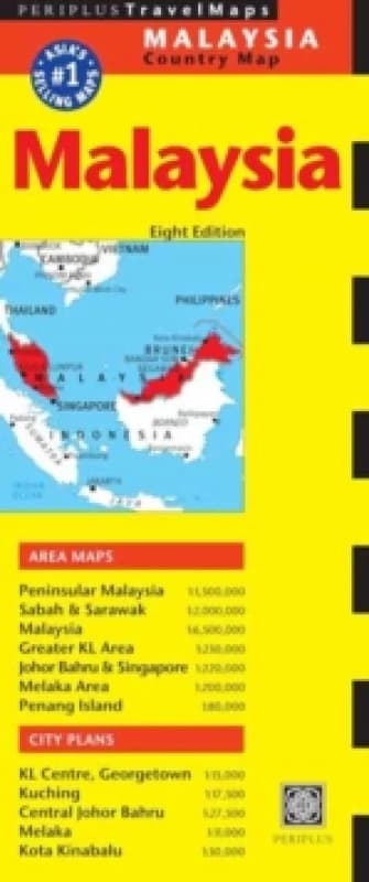 Malaysia Travel Map Eighth Edition. By Periplus Editions Books