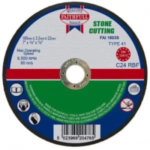 Faithfull FAI1803S Stone Cut Off Disc 180 x 3.2 x 22.23mm