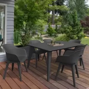 Keter 6 Seat Akola Lima Dining Set - Graphite Grey