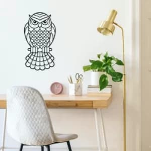 Owl2 Black Decorative Metal Wall Accessory