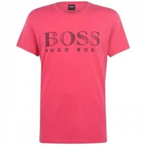 Hugo Boss Crew Neck Large Logo T-Shirt Dark Pink Size L Men