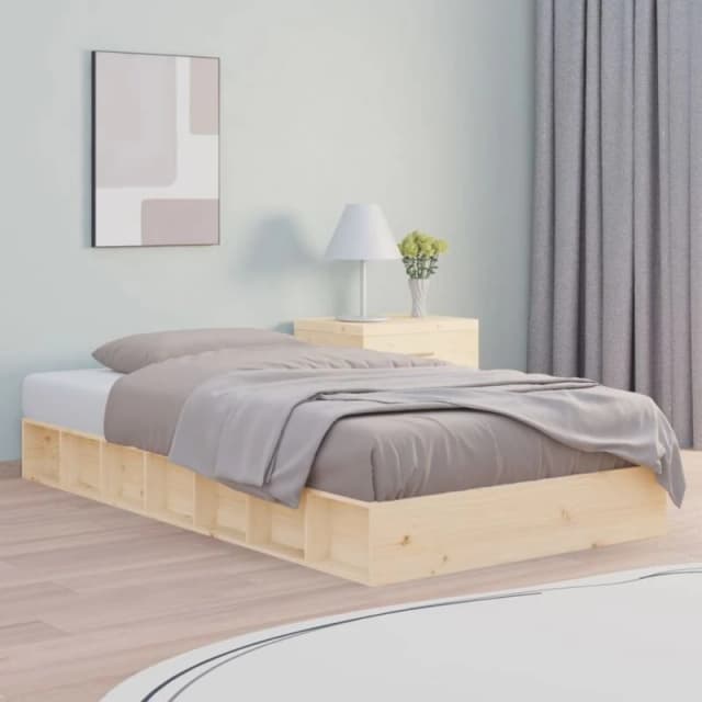 Vidaxl Bed Frame 75X190 Cm Small Single Solid Wood, Brown 820696