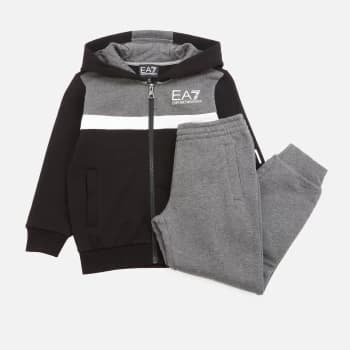 Emporio Armani EA7 Athletic Colour Block Hoodie Tracksuit Black Size 6 Years Boys