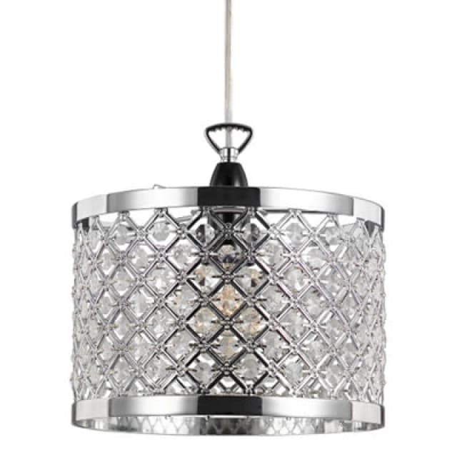 Happy Homewares Modern Sparkly Ceiling Pendant Light Shade With Clear Beads
