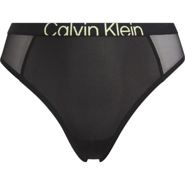 Calvin Klein Mesh High Leg Tanga Brief - Black 8