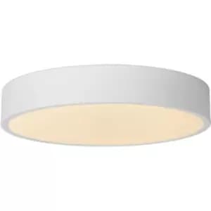 Lucide Unar Modern Flush ceiling light - Ø30cm - LED Dim. - 1x18W 2700K - 3 StepDim - White