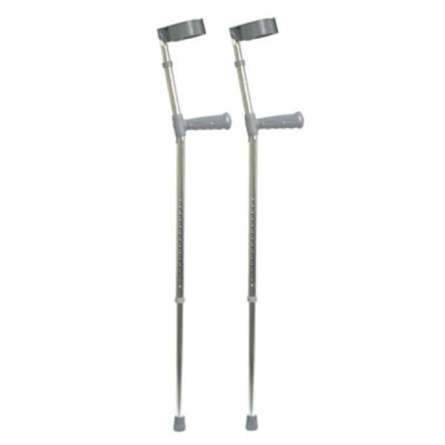 Loops Small PVC Wedge Handle Lightweight Aluminium Elbow Crutch - 14+3 Height Settings Multi