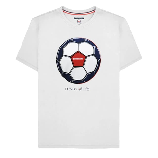 Lambretta Lambretta Men Target Big & Tall Football T-Shirt in White Size: 3X-Large White XXXL Male 5063703653312