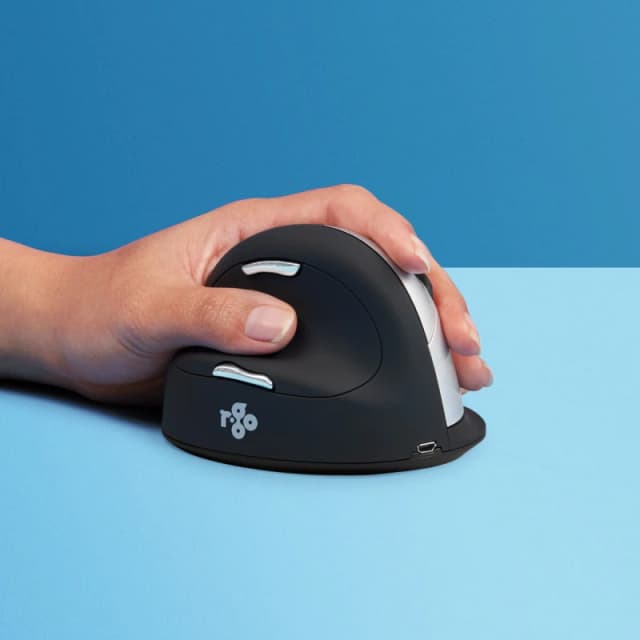 R-Go Tools R-Go Tools Ergonomic mouse R-Go HE Break with break software, large (hand size ≥ 185 mm), left-handed, Bluetooth, Black RGOHELELAWL