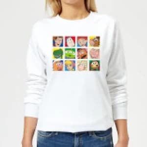 Disney Toy Story Face Collage Womens Sweatshirt - White
