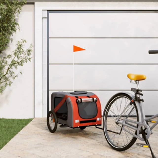 VIDAXL Vidaxl - Pet Bike Trailer Orange and Black Oxford Fabric&Iron 93879