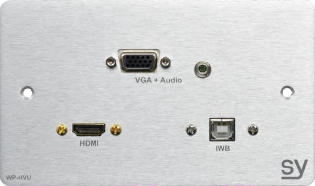 SY Electronics SY-WP-HVU-BA socket-outlet VGA + HDMI + 3.5mm + USB Typ