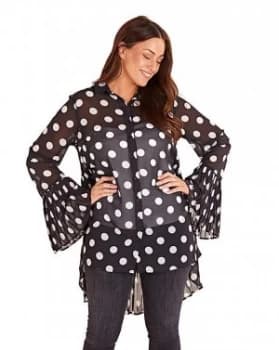 Mela London Curve Polka Dot Tunic Top