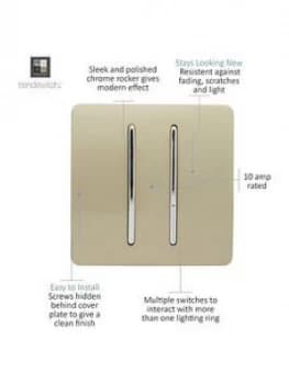 Trendiswitch 2 Gang 2 Way 10 Amp Switch Std Gold