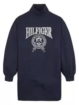 Tommy Hilfiger Girls Varsity Mock Neck Dress - Navy, Size 6 Years, Women