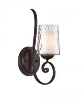 1 Light Candle Wall Light Dark Cherry Glass, E14