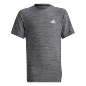 adidas AEROREADY Heather T-Shirt Kids - Black / Grey Two / Beam Green