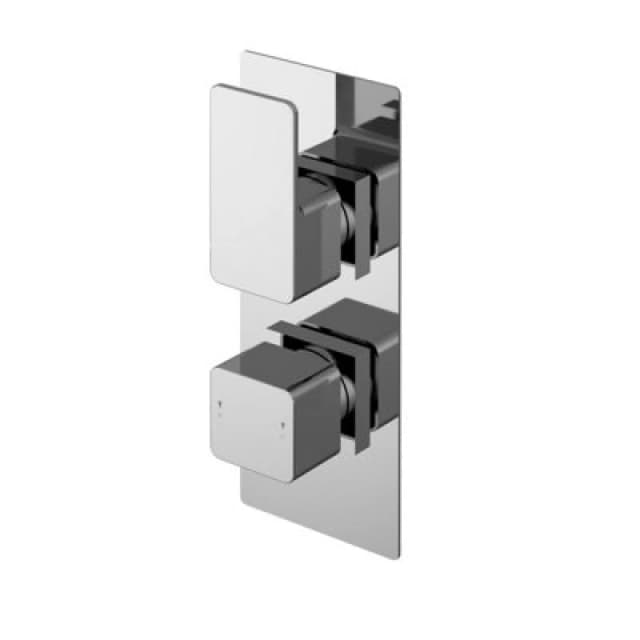 Balterley Concealed Thermostatic Twin Shower Valve Diverter 2 Outlets Chrome in Silver Silver Unisex