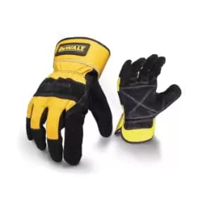 DEWALT Rigger Pig Skin Leather Gloves (One Size) (Black/Yellow)
