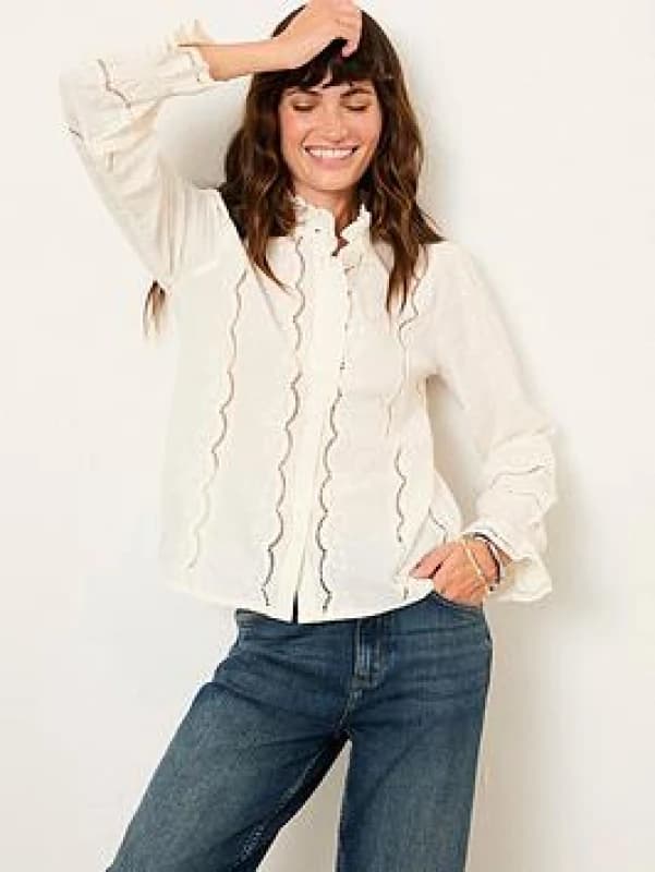 FatFace FatFace Pia Blouse Ivory - FatFace - Size: 12 Ivory Female 12 ZD29102