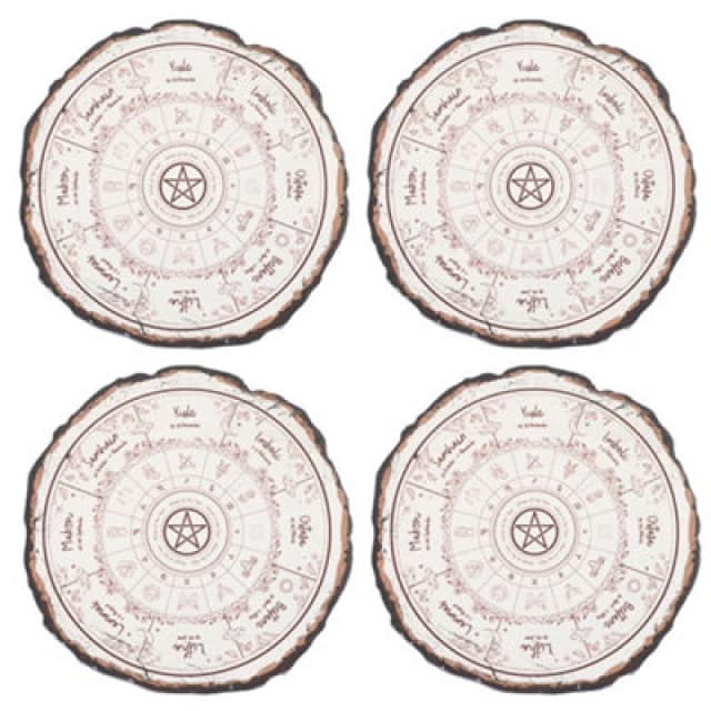 Something Different Something Different Wheel Of The Year Coaster Set (Pack of 4) in Dark Brown Dark Brown One Size Unisex 5063750959467