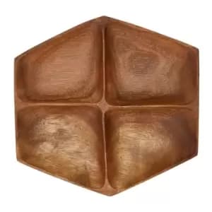 Interiors By Ph Wooden Large Four Section Serving Dish