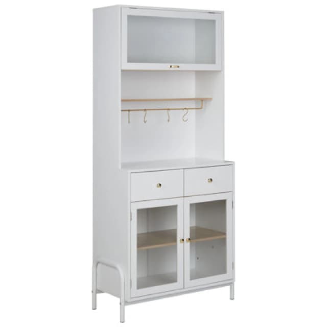 Beliani Glass Display Cabinet Parlin 82cm White