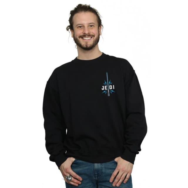 Disney Men Star Wars The Rise Of Skywalker Jedi Badge Breast Print Sweatshirt in Black Size: Small Black S Male 5059400286359