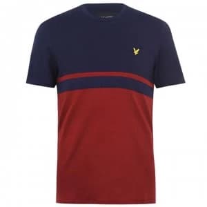 Lyle and Scott Stripe T Shirt - Navy / Red Z757
