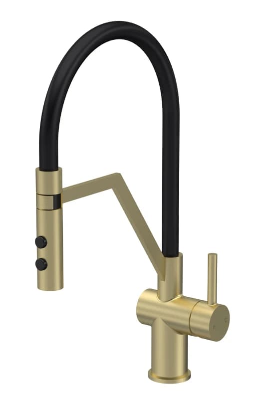BALTERLEY Kitchen Mono Mixer Tap with 1 Lever Handle, 436mm - Brushed Brass BKTR805SL