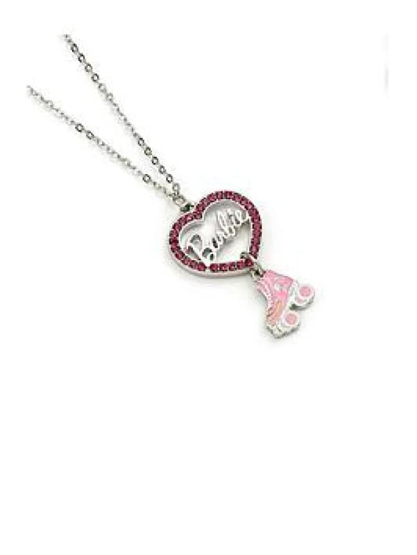 Barbie Crystal Heart and Roller Skate Necklace