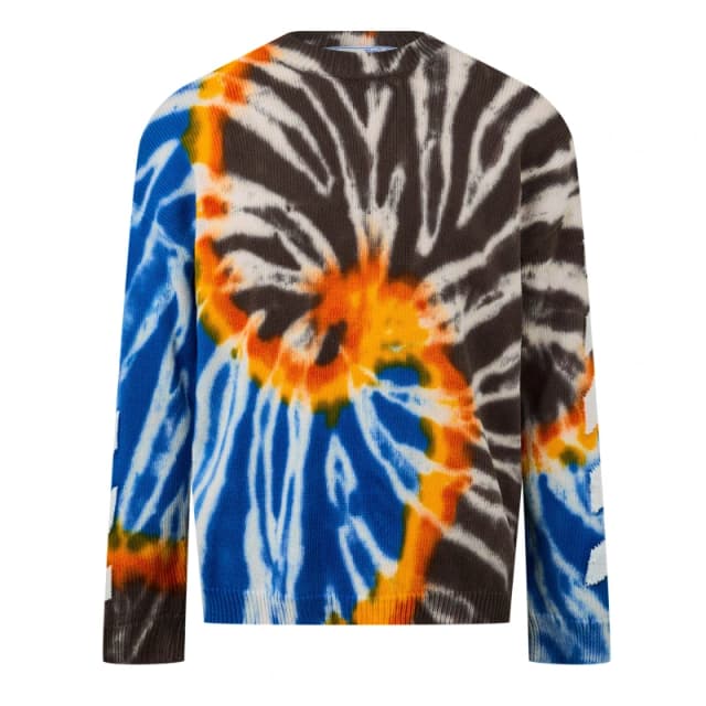Off White Mens Tie Dye Sweater, All-over Multicoloured Black White male M (48)