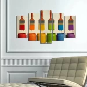 5ABSMDF-18 Multicolor Decorative MDF Painting (5 Pieces)