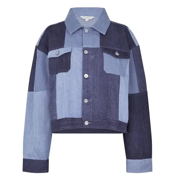 French Connection Patch Denim Jacket - Blue 8
