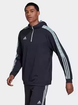 adidas Tiro Hoodie, Blue, Size L, Men