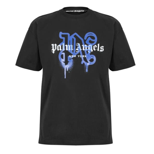 Palm Angels Mens Ny Mono T-Shirt Black Blue male XS
